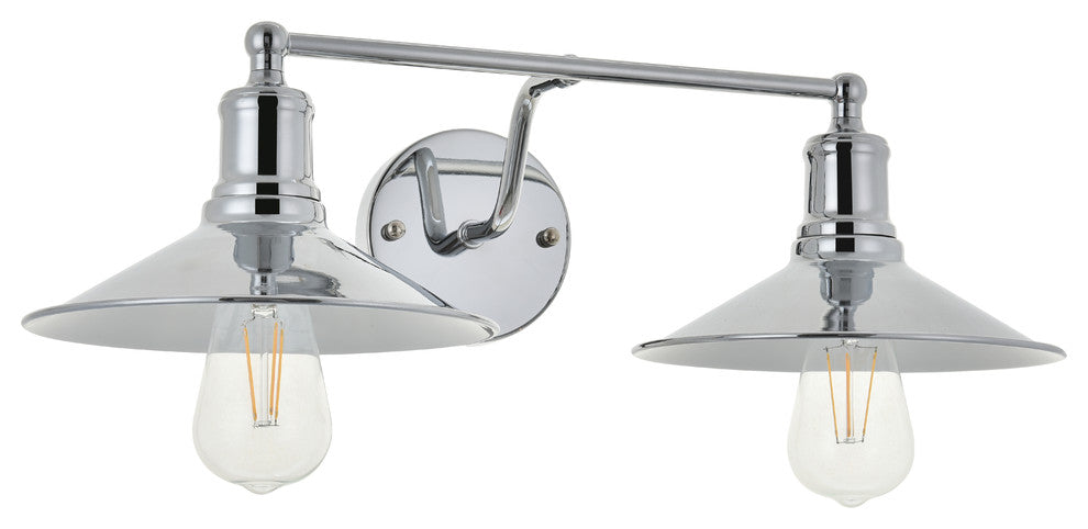 Chrome Finish 2-Light Wall Sconce