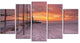 Texel Island Seaside Jetty Panorama, Seashore Canvas Wall Art, 60"x32", 5 Panels