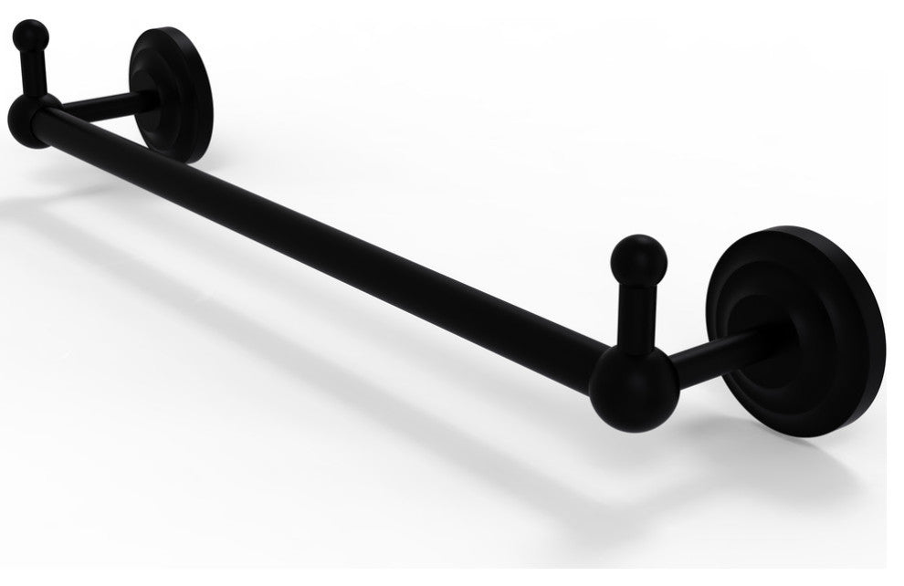 Prestige Que New 24" Towel Bar with Integrated Hooks, Matte Black