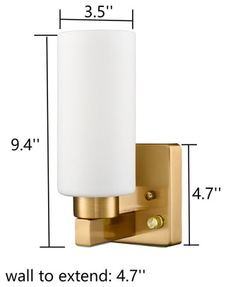 Modern Brass Wall Sconce With Plug, Cord