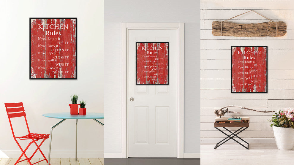 Kitchen Rules Inspirational, Canvas, Picture Frame, 28"X37"
