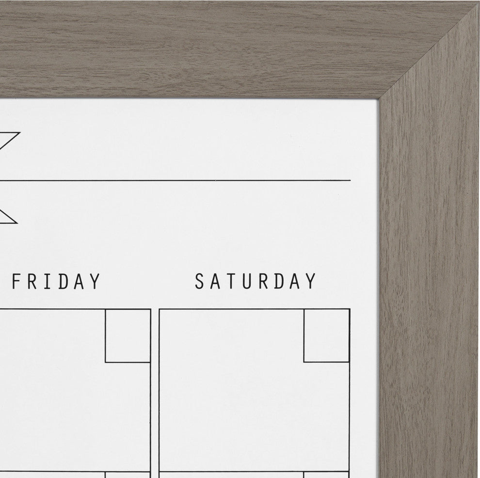 Beatrice Framed Magnetic Dry Erase Monthly Calendar, Gray, 23x29