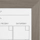 Beatrice Framed Magnetic Dry Erase Monthly Calendar, Gray, 23x29