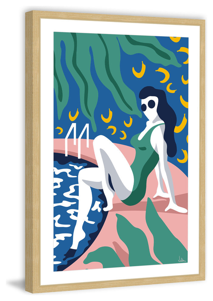 "Are You a Beach Girl or a Pool Girl?" Framed Painting Print, 16"x24"