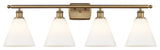 Innovations 516-4W-BB-GBC-81 4 Light Bath Vanity Light, Brushed Brass
