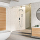 Lazaro Single Sliding Frameless Shower Door, Clear, Brushed Gold, 60"wx78"h