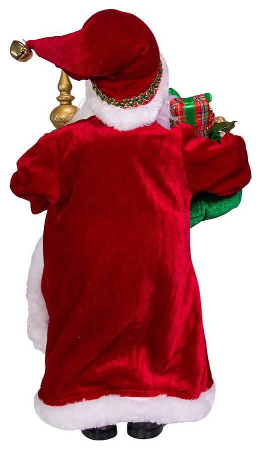 Kurt Adler 17" Kringle Klaus Elegant Santa with Staff and Bag of Gifts