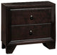 2-Drawer Rubber Wood Brown Nightstand