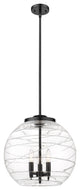 Deco Swirl Pendant, Matte Black, Clear Deco Swirl, Clear Deco Swirl