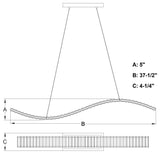 Edgewater 1L LED Gold Crystal Linear Chandelier Island Pendant Light Fixture