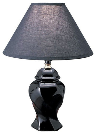 13"H Ceramic Table Lamp, Black