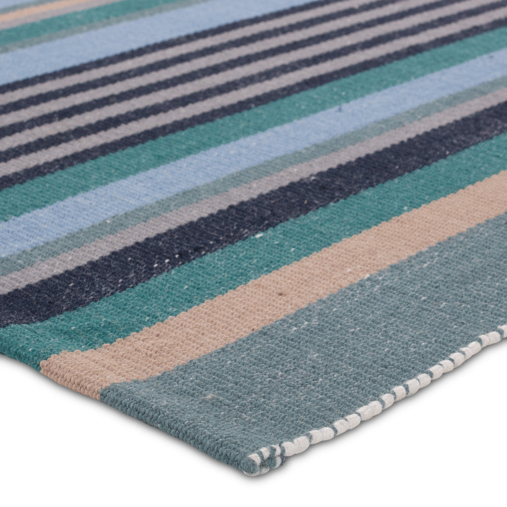 Vibe by Jaipur Living Sergio Handmade Striped Teal/Blue Area Rug 4'X6'