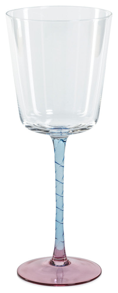 4-Piece Sachi Red Wine Glass Set, Pink and Blue