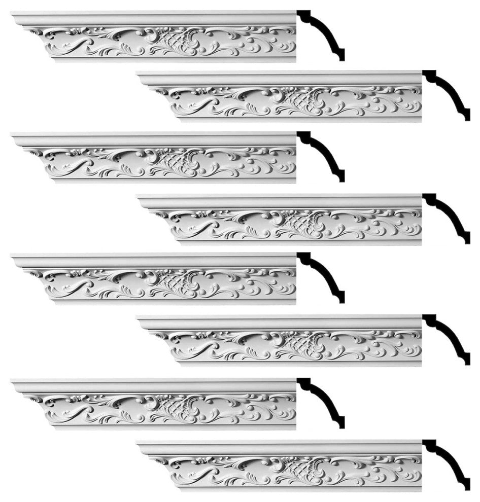 Ornate Cornice White Urethane  94" L  |