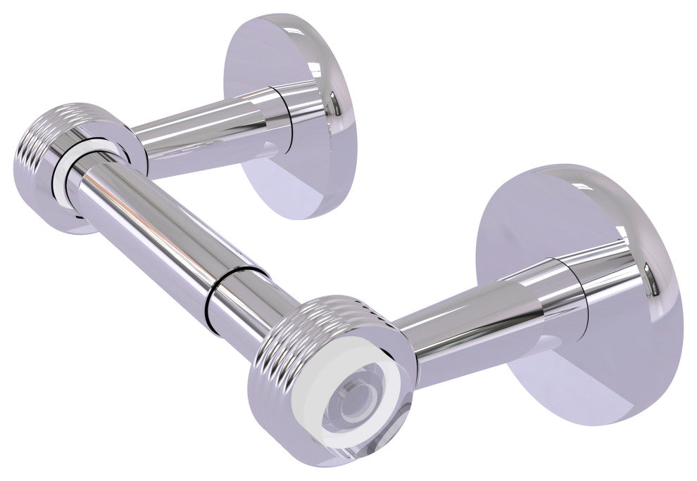 Clearview Two Post Toilet Tissue Holder with Groovy Accents, Polished Chrome
