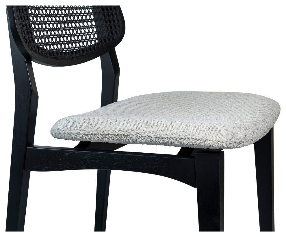 Modern Brazilian, Beth, Cane Side Chair, Ebano/Crafted Glaze