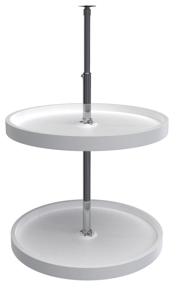 Polymer Full-Circle 2-Shelf Lazy Susan for Corner Wall Cabinets, White, 20"W