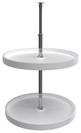 Polymer Full-Circle 2-Shelf Lazy Susan for Corner Wall Cabinets, White, 20"W