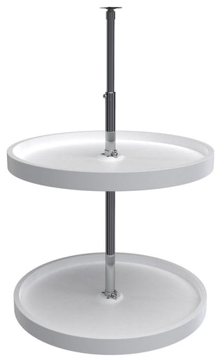 Polymer Full-Circle 2-Shelf Lazy Susan for Corner Wall Cabinets, White, 20"W