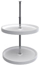 Polymer Full-Circle 2-Shelf Lazy Susan for Corner Wall Cabinets, White, 20"W