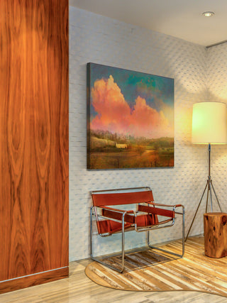 Pastoral Sunset Print on Canvas, 122x122 cm