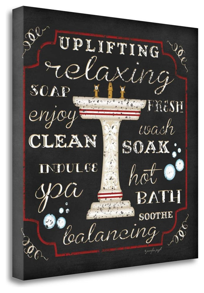 "Bath II - Black And Red" By Jennifer Pugh, Giclee Print on Gallery Wrap Canvas