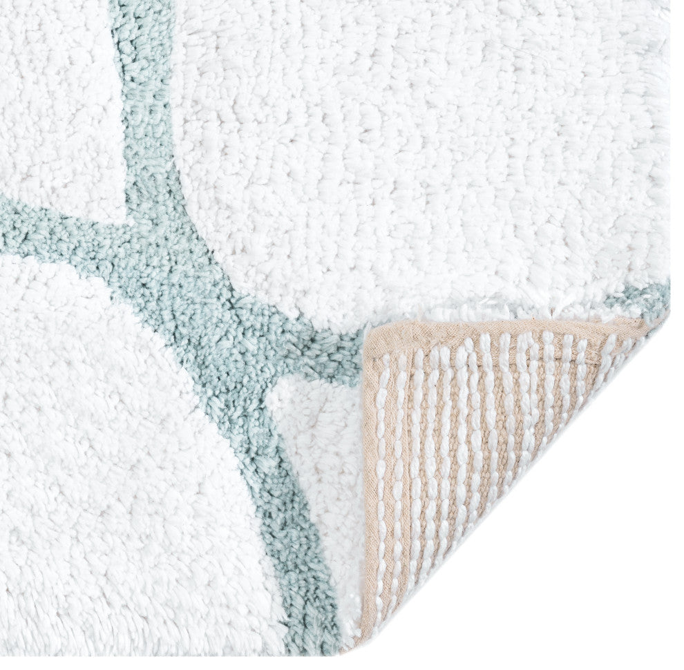 Edington Machine Tufted Bath Mat, Blue, 30x50