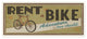"Khaki Rent A Bike Store Sign" Wall Plaque Art