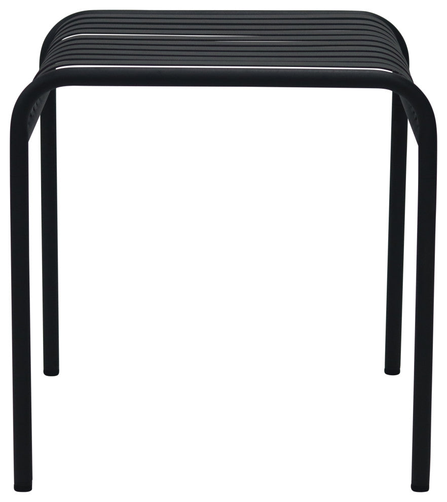 Enid Outdoor Side Table, Black
