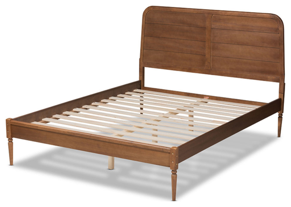 Kassidy Walnut Brown Finished Wood King Size Platform Bed