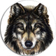 Wolf Head, Animal Large Disc Metal Wall Art, 23"