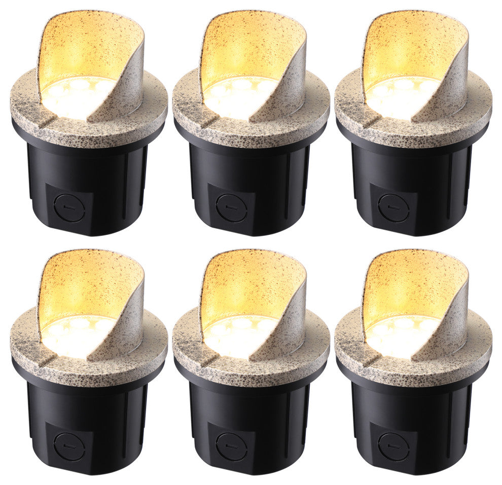 LEONLITE 6-Pack 12V Well Lights Low Voltage, 6W LED In-Ground Landscape Lighting