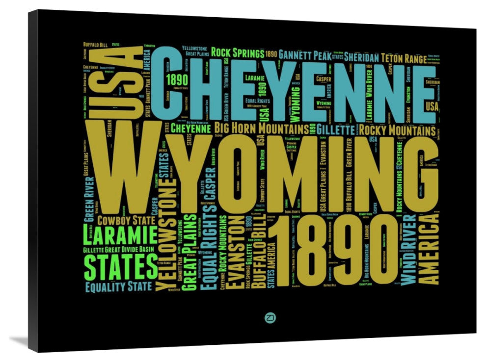 "Wyoming Word Cloud 1" Fine Art Print