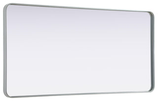 Home Living Contour Metal Rectangle Mirror 30x60, Silver