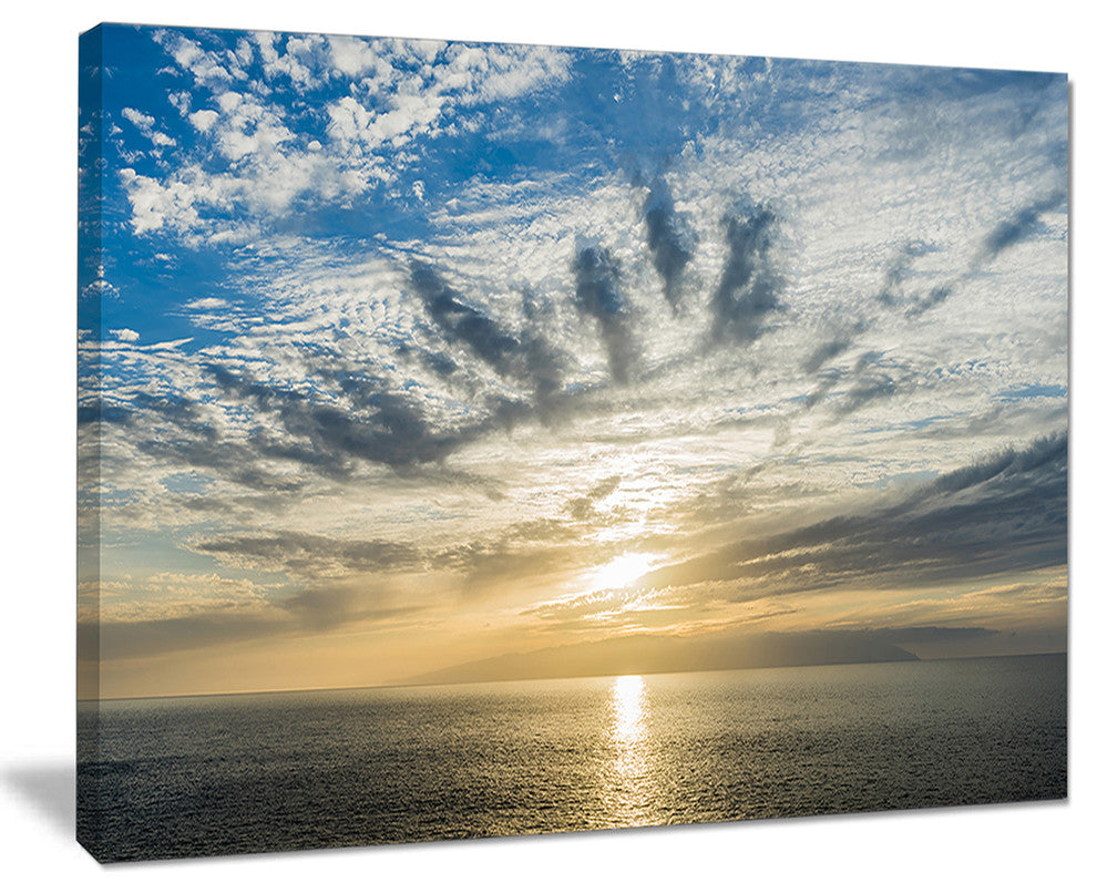 "Sunset Sky Above Atlantic" Oversized Beach Canvas Artwork, 40"x30"