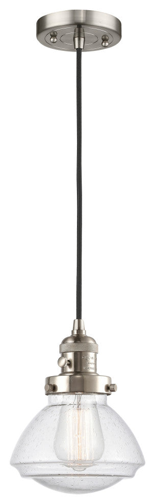 INNOVATIONS LIGHTING 201CSW-SN-G324-LED Olean 1 Light Mini Pendant With Switch