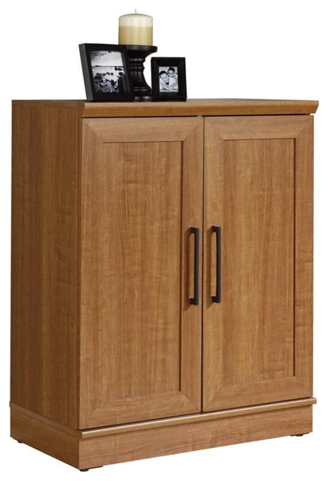 Front-facing view of cabinet with closed doors on white background.