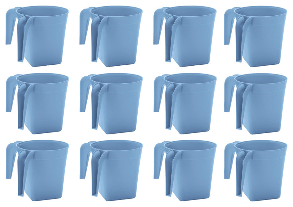 YBM Home Square Plastic Wash Cup, long-lasting, Light Blue, 12