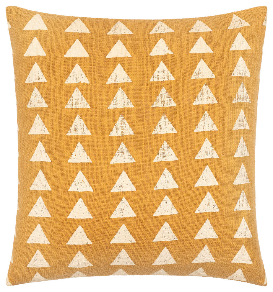 Surya Malian Pillow Shell With Polyester Insert 18"H X 18"W - Mustard