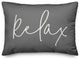 'Relax' Thin Script Outdoor Lumbar Pillow, Gray