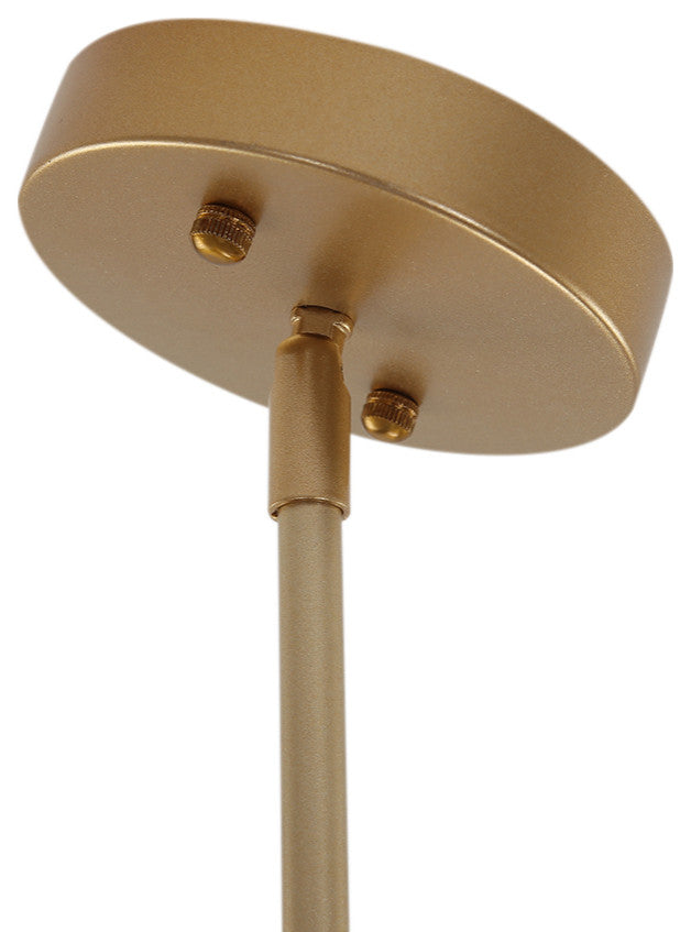 5-Light Glass Bubble Sputnik Light Fixture, Brass