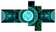 Bright Blue Psychedelic Relaxing Art, Abstract Canvas Print, 60"x32", 5 panels