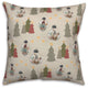 Cream Tree and Globe Pattern 18x18 Spun Poly Pillow
