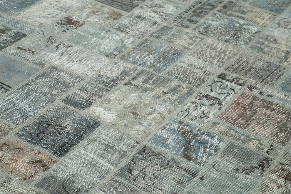 Rug N Carpet - Hand-Knotted Turkish 6' 11" x 9' 9" Vintage Patchwork Area Rug