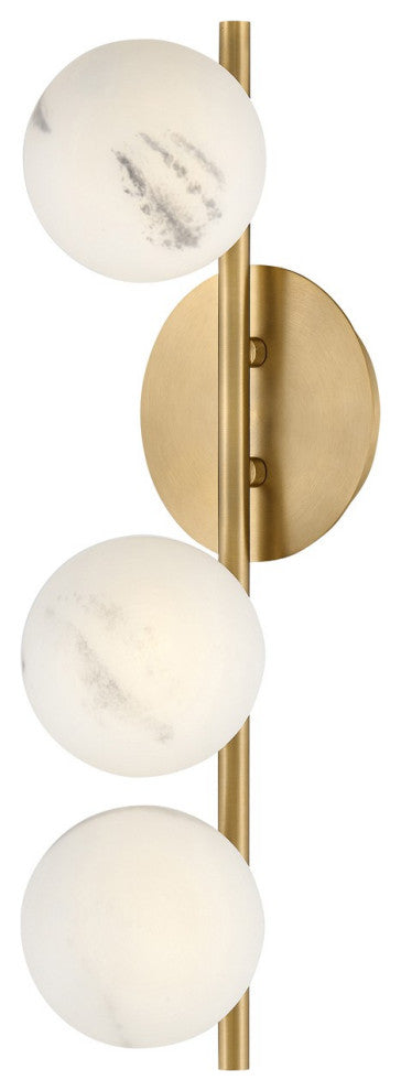 Selene LED Wall Sconce, Lacquered Brass