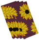 Sunflower Power Flower Print Napkin, Purple, Set of 4