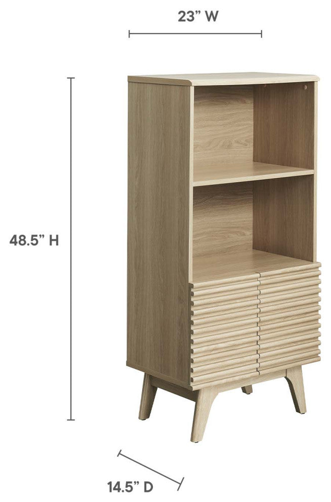 Render Display Cabinet Bookshelf, Oak