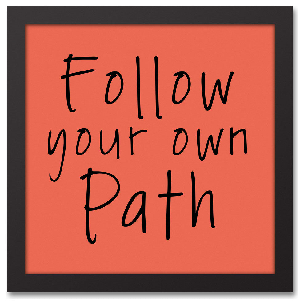 Follow Your Own Path Black Framed Canvas, 12x12