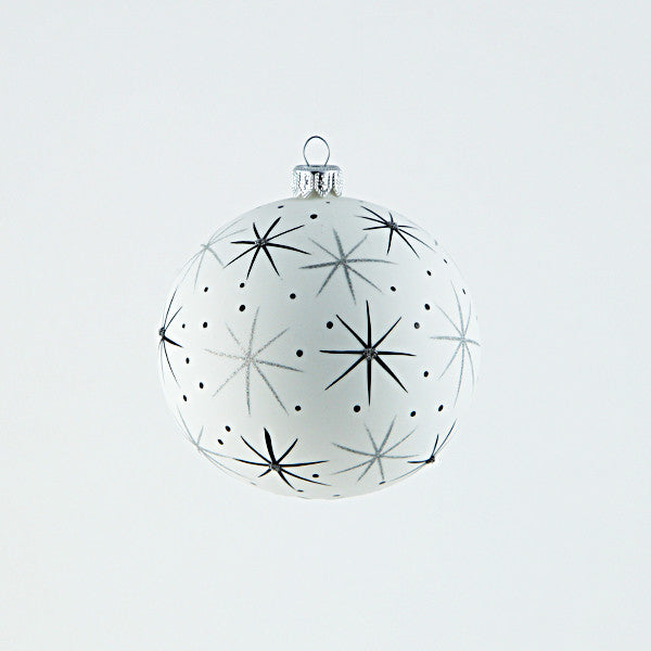 Large White Sky And Star Ball Ornament