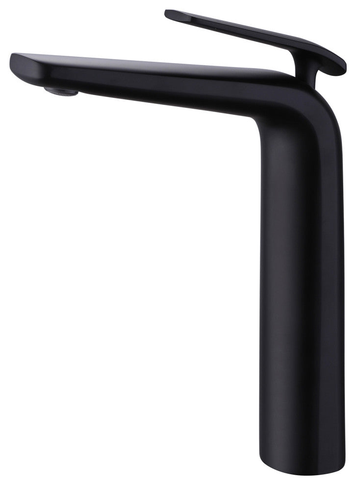 Deck Mounted Single Hole Bathroom Faucet, Matte Black